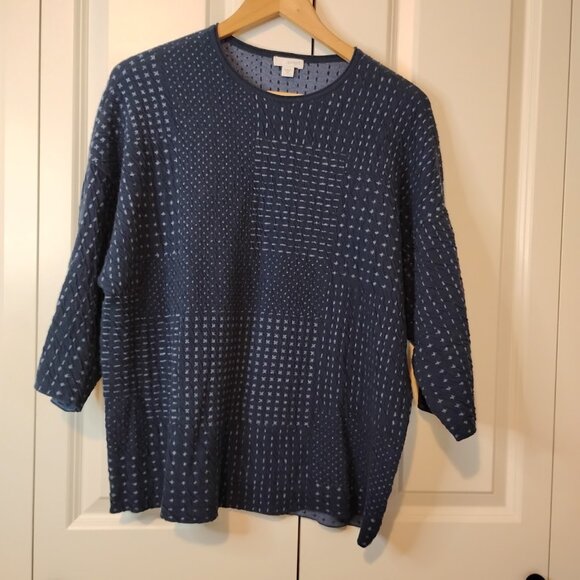 Pure Jill Women's Black Cotton Knit Crinkled Textured Oversized Boxy Sweater XS - Picture 1 of 6